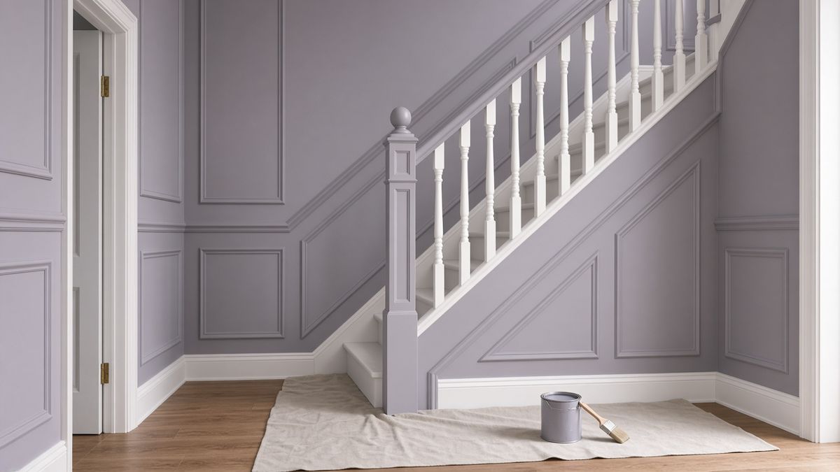 Freshly decorated panelled hallway with crisp woodwork